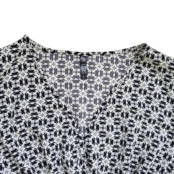 Anthropologie Lapis Floral Dress Womens Large Black White Boho - Picture 11 of 14